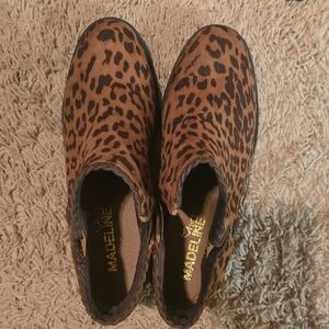 Madeline Brown Leopard Print Boots